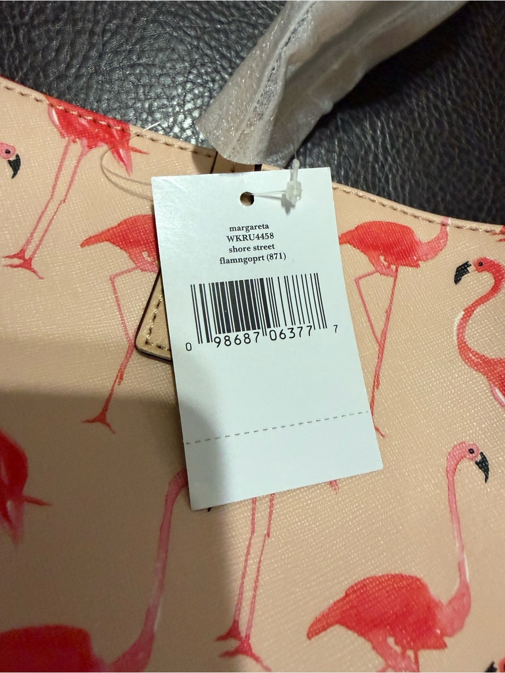 kate spade Margareta Flamingo Print Large Tote in Pink and Cream - Picture 3 of 4